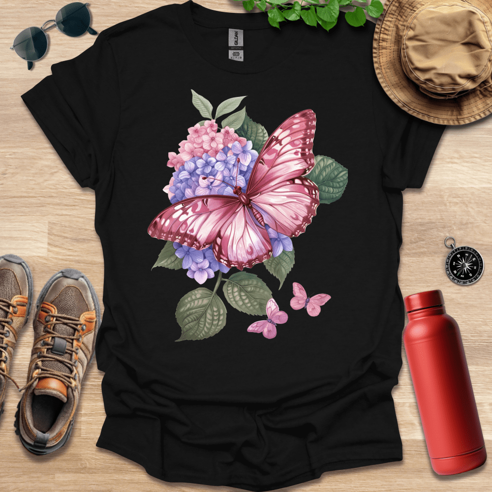 Graceful Pink Butterfly T-Shirt