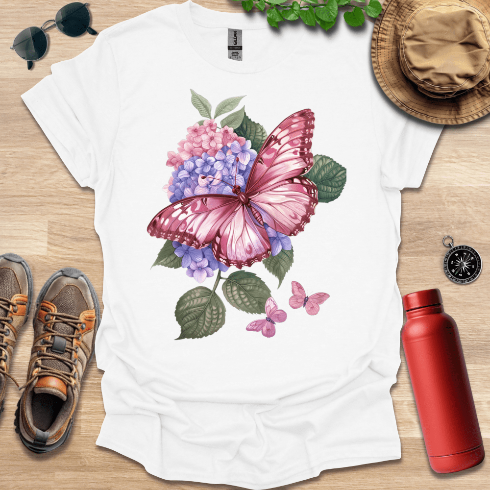 Graceful Pink Butterfly T-Shirt