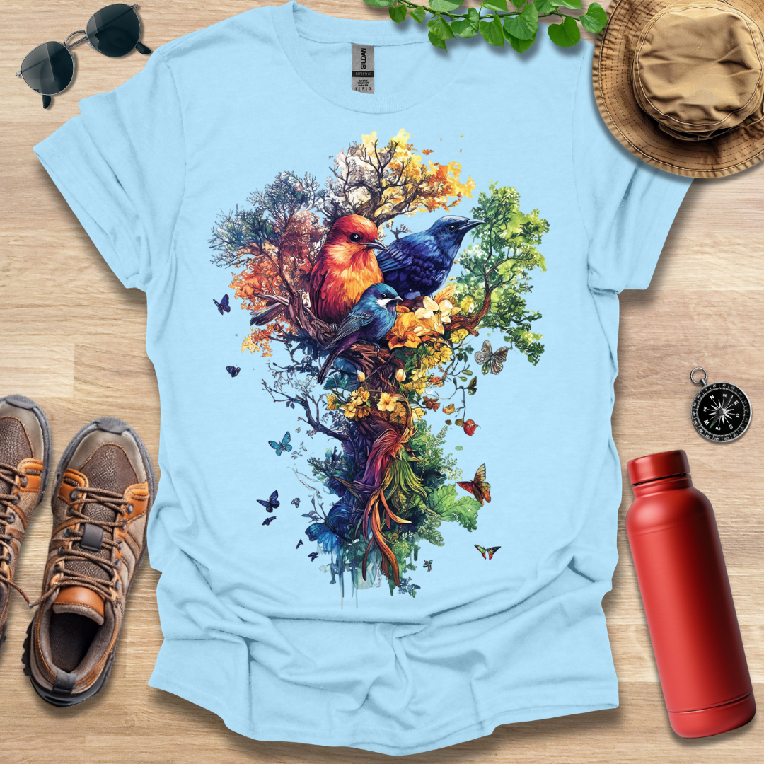 Colorful Bird Haven T-Shirt