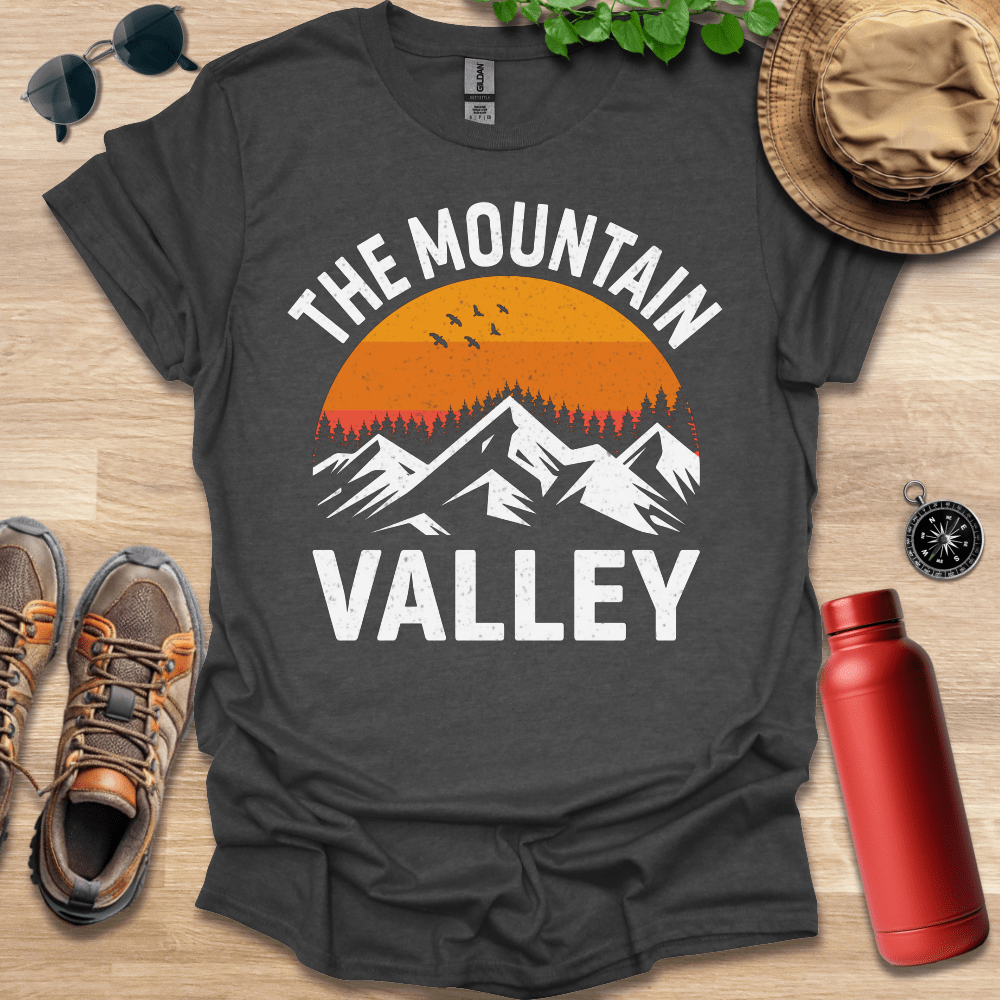 a t - shirt with the words the mountain valley on it