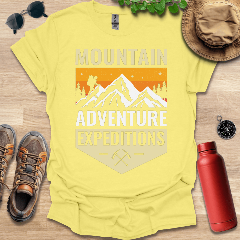 a t - shirt that says mountain adventure expectations