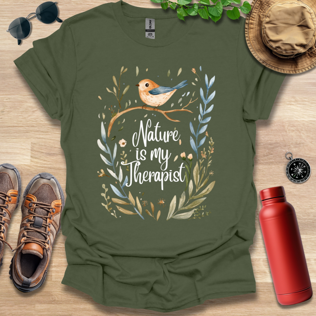 Nature is my Therapist Bird T-Shirt