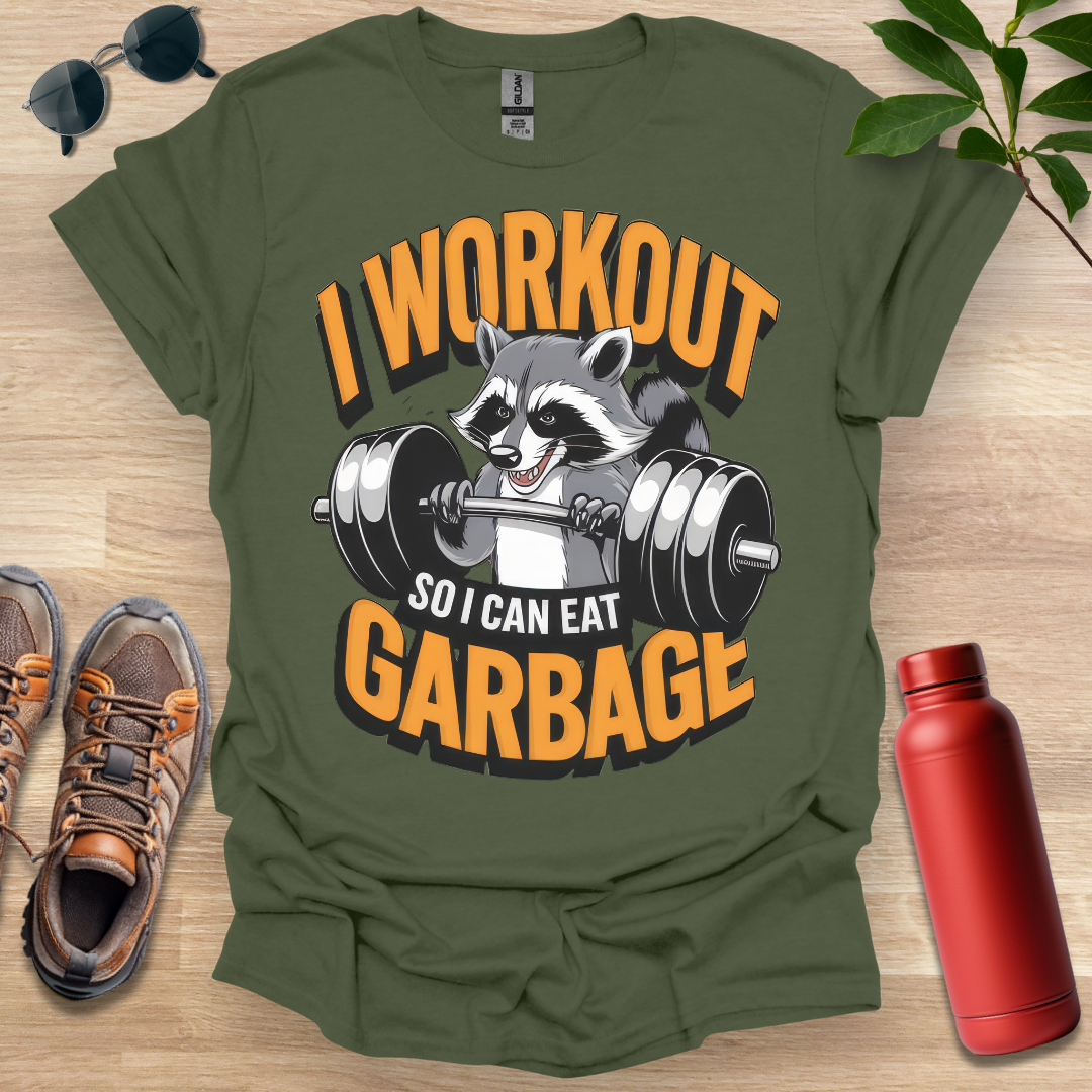 Workout Eat Garbage Raccoon T-Shirt