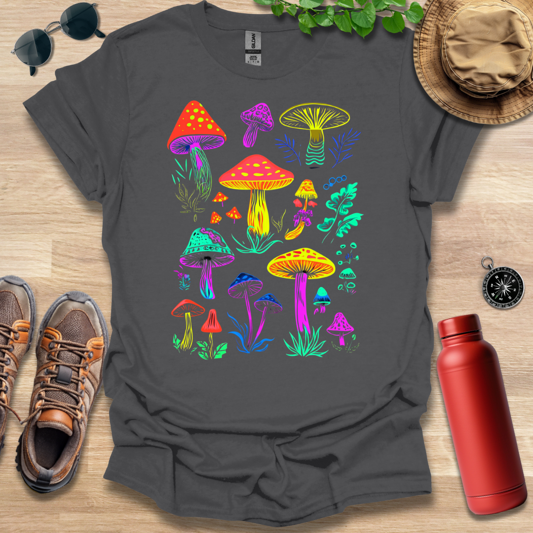 Neon Mushroom Garden T-Shirt