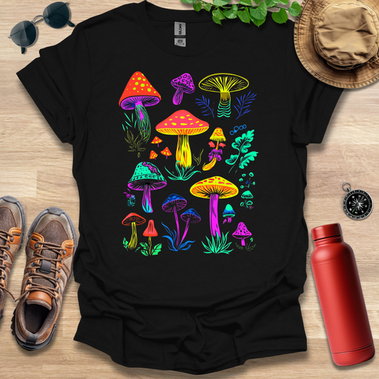 Neon Mushroom Garden T-Shirt