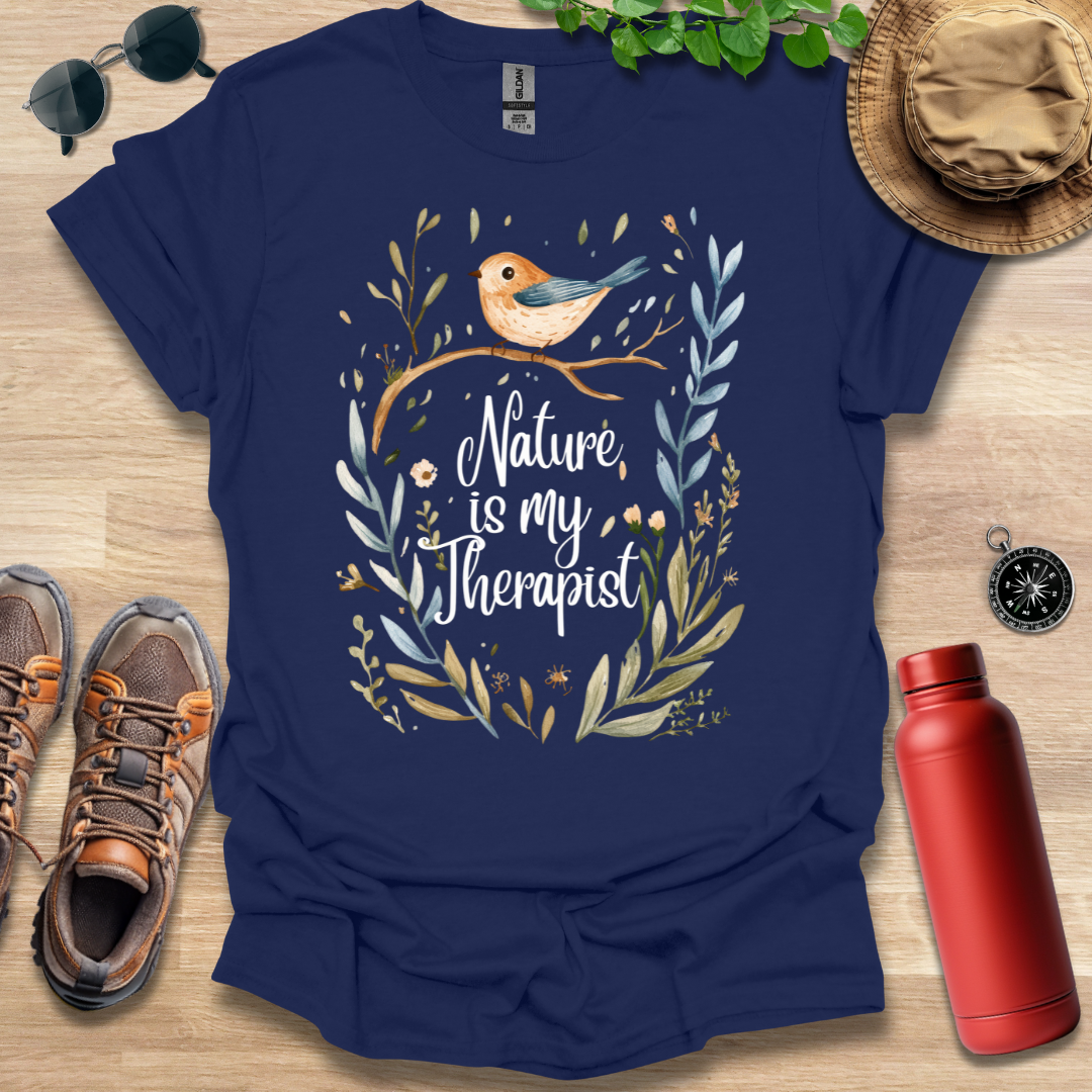 Nature is my Therapist Bird T-Shirt