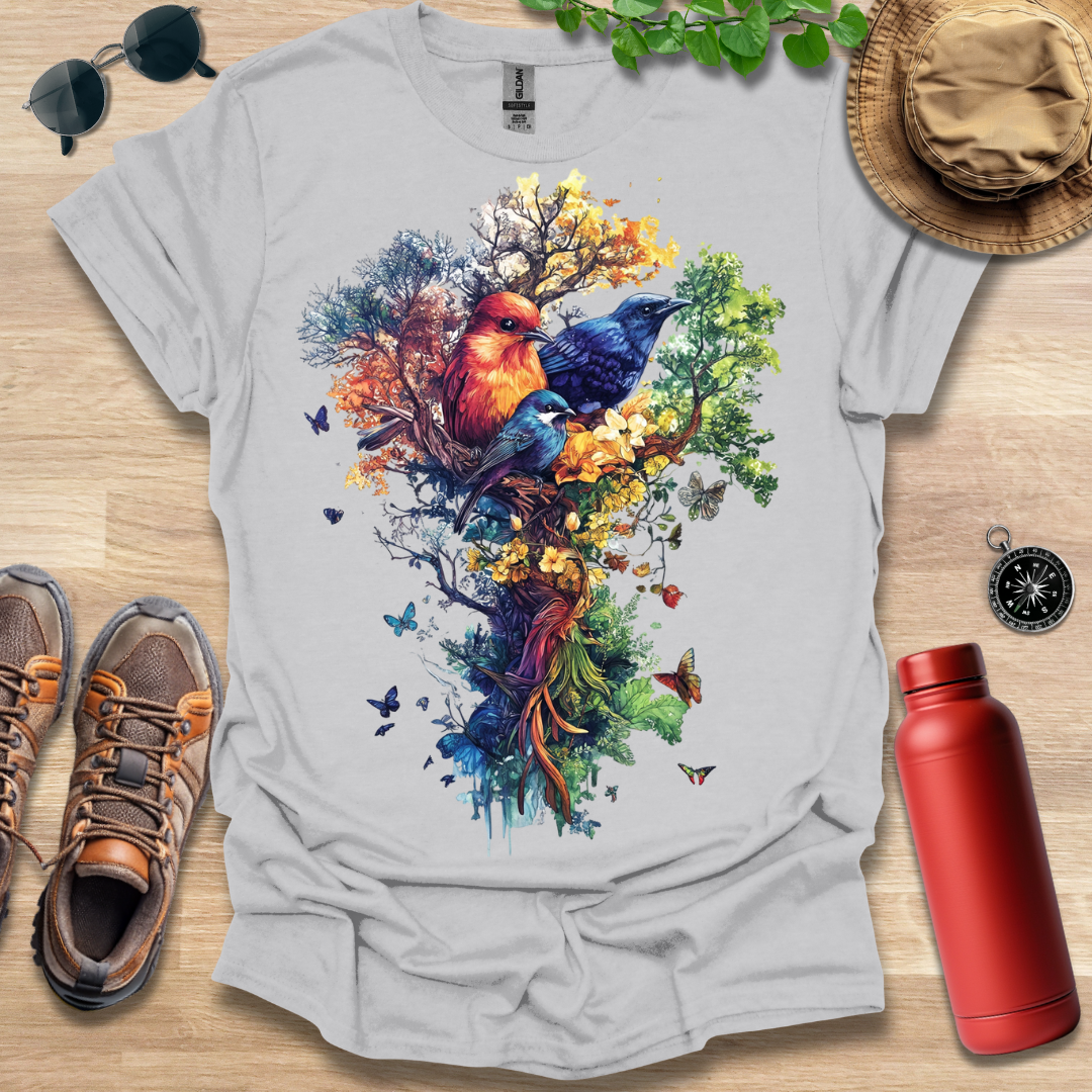 Colorful Bird Haven T-Shirt