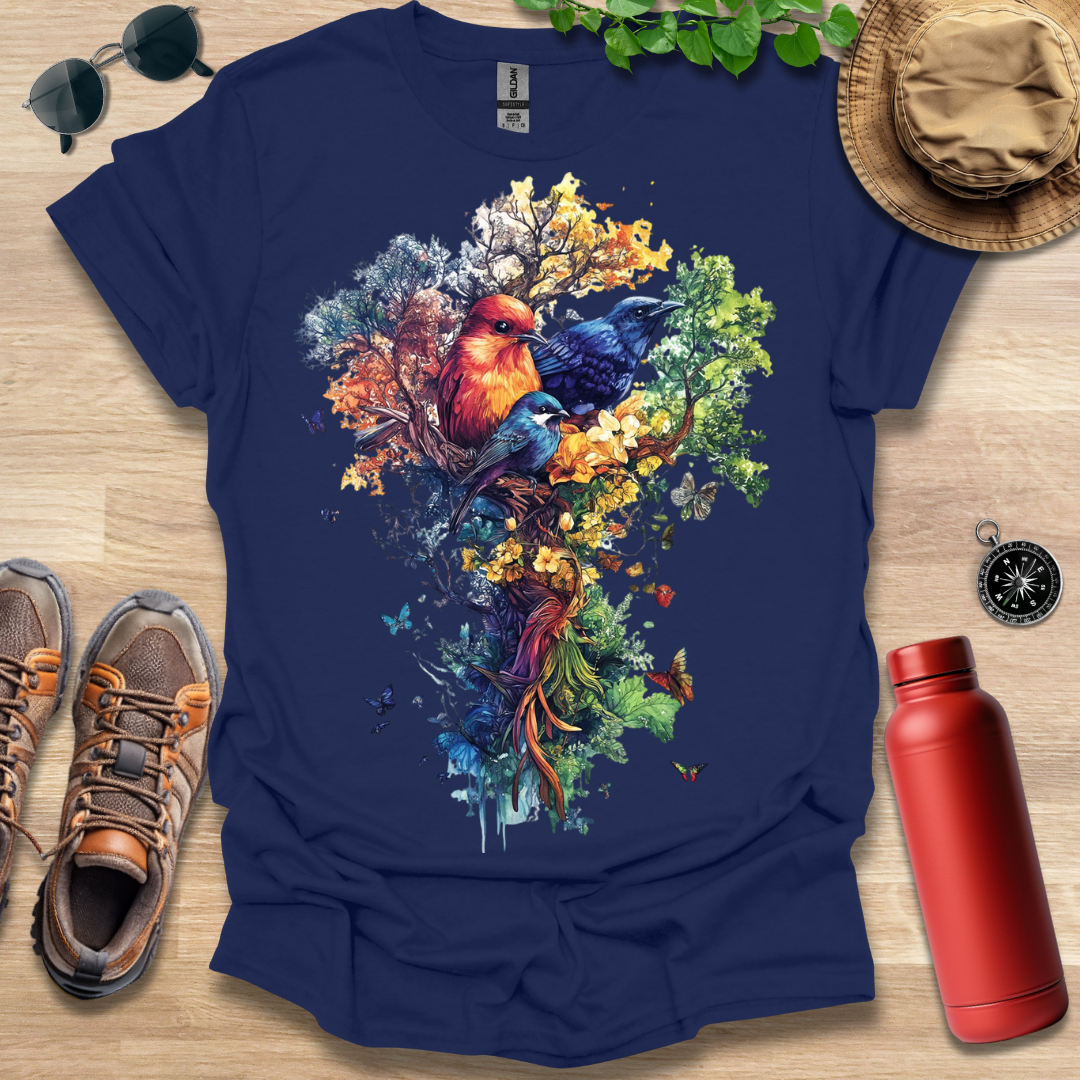 Colorful Bird Haven T-Shirt