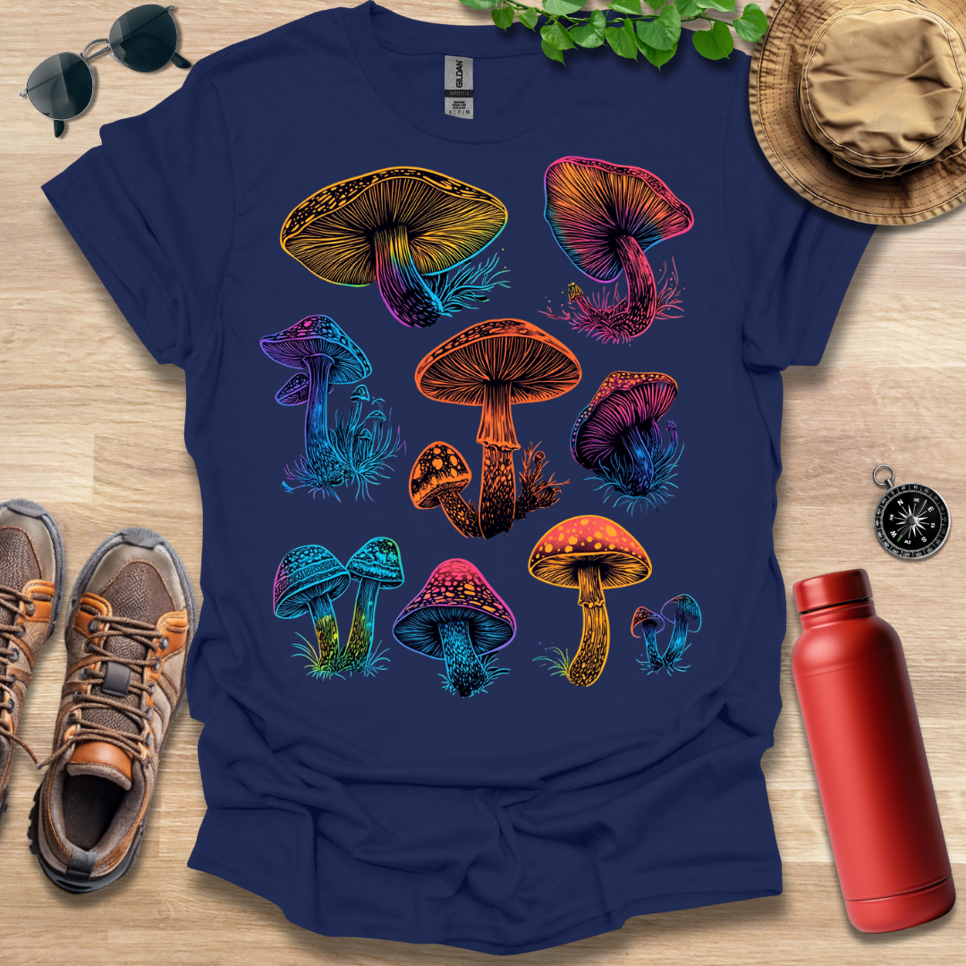 Radiant Fungi Patterns T-Shirt