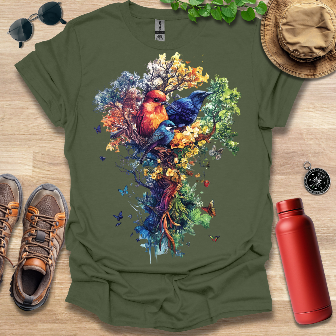 Colorful Bird Haven T-Shirt