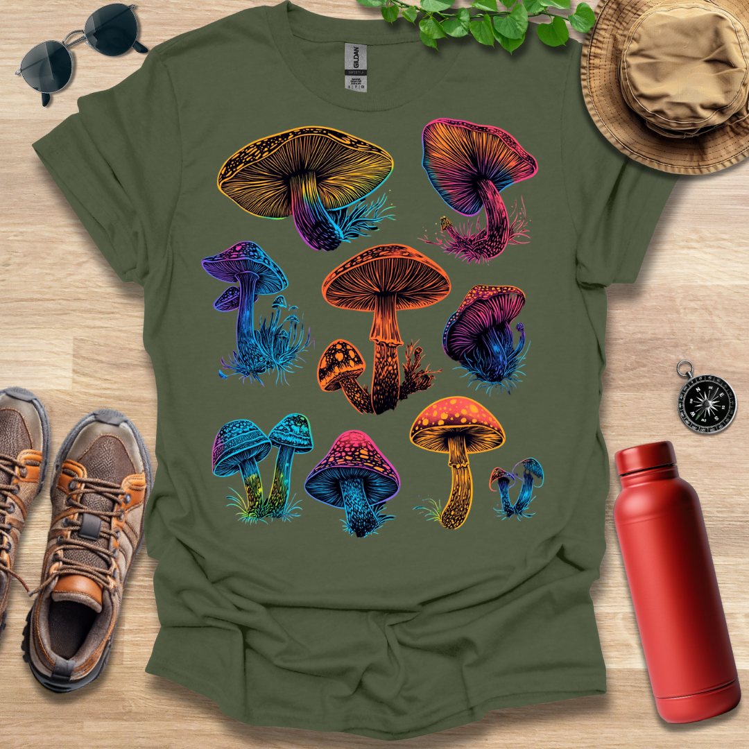 Radiant Fungi Patterns T-Shirt