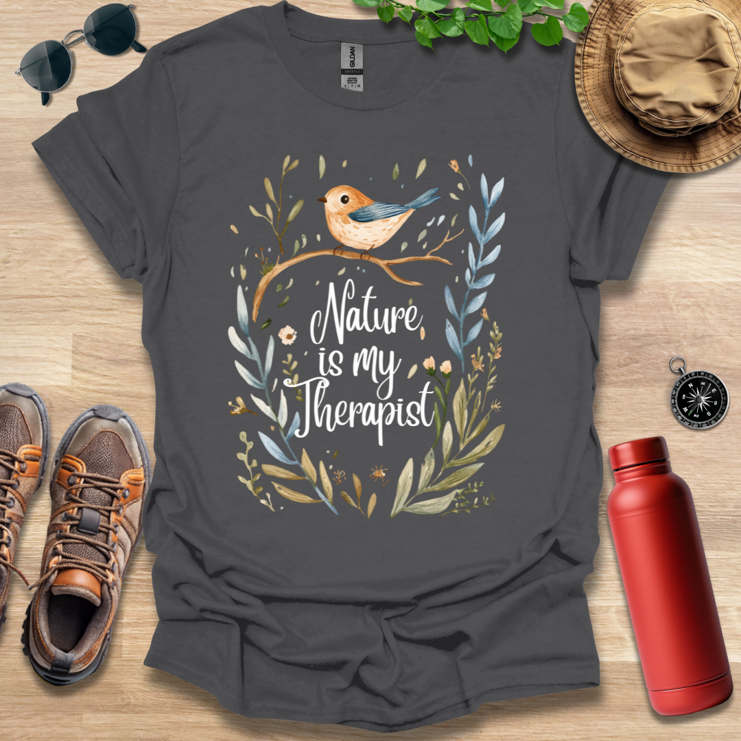 Nature is my Therapist Bird T-Shirt