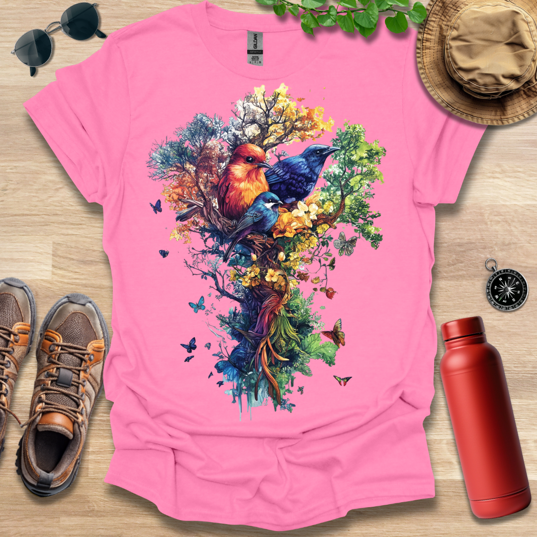 Colorful Bird Haven T-Shirt