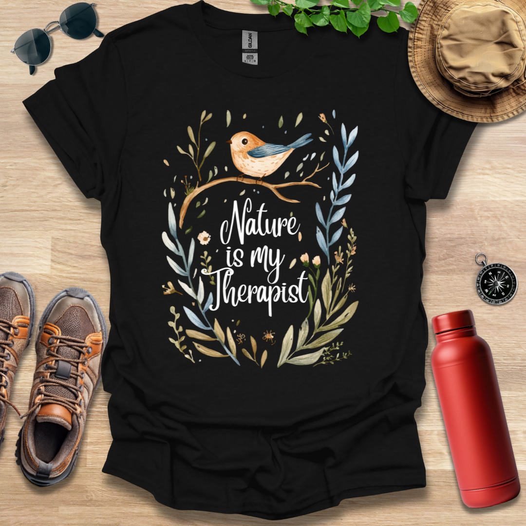 Nature is my Therapist Bird T-Shirt