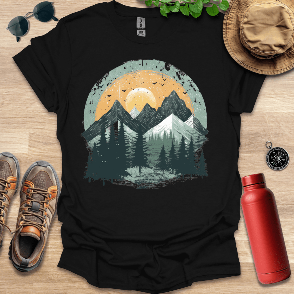 Rustic Mountain Sunrise T-Shirt