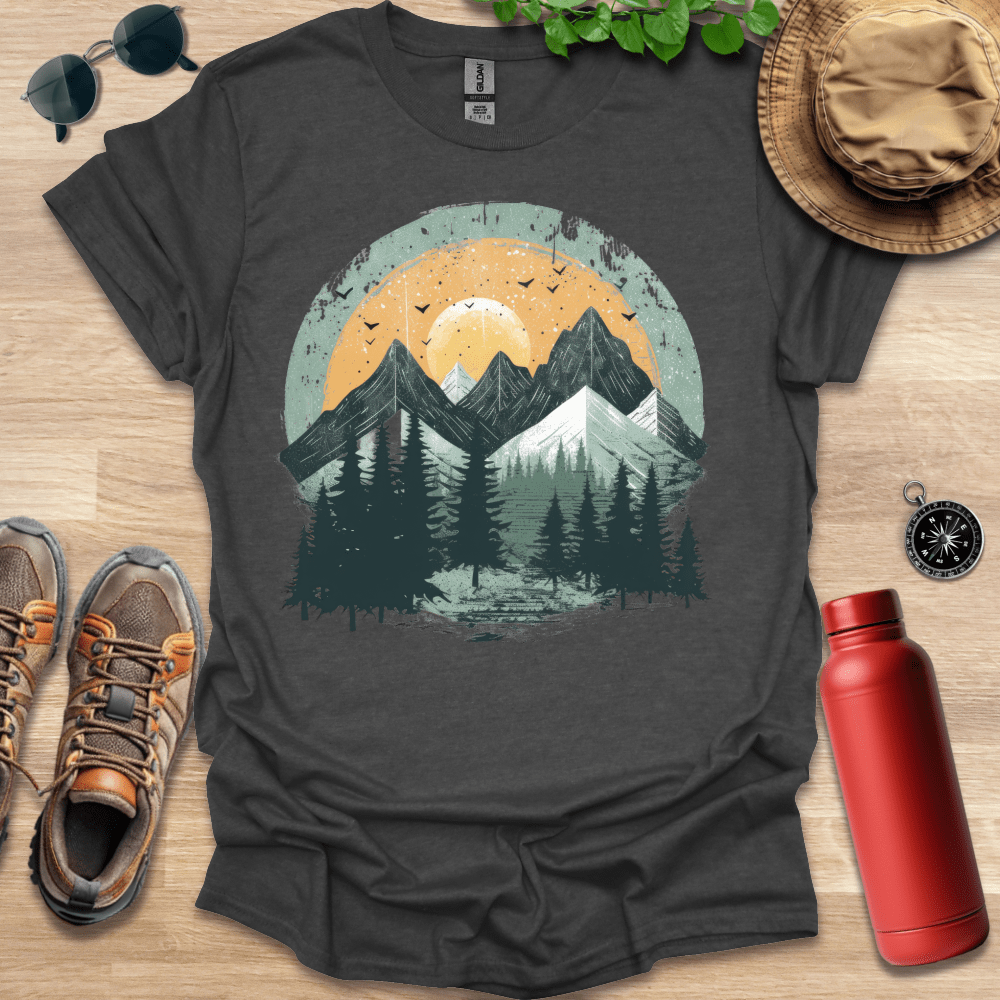 Rustic Mountain Sunrise T-Shirt