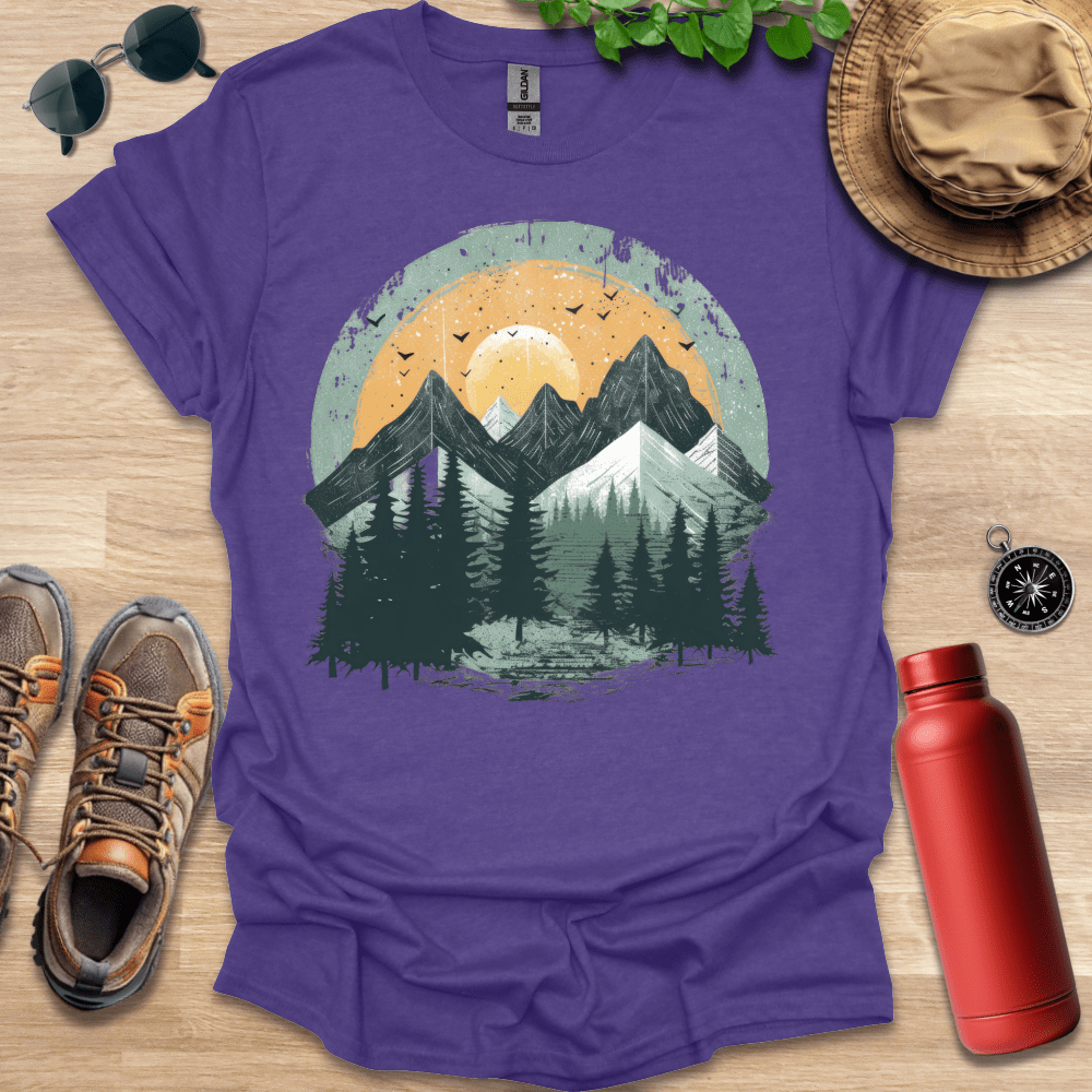 Rustic Mountain Sunrise T-Shirt