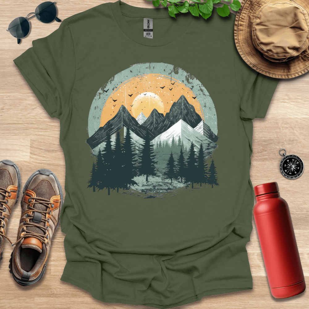 Rustic Mountain Sunrise T-Shirt