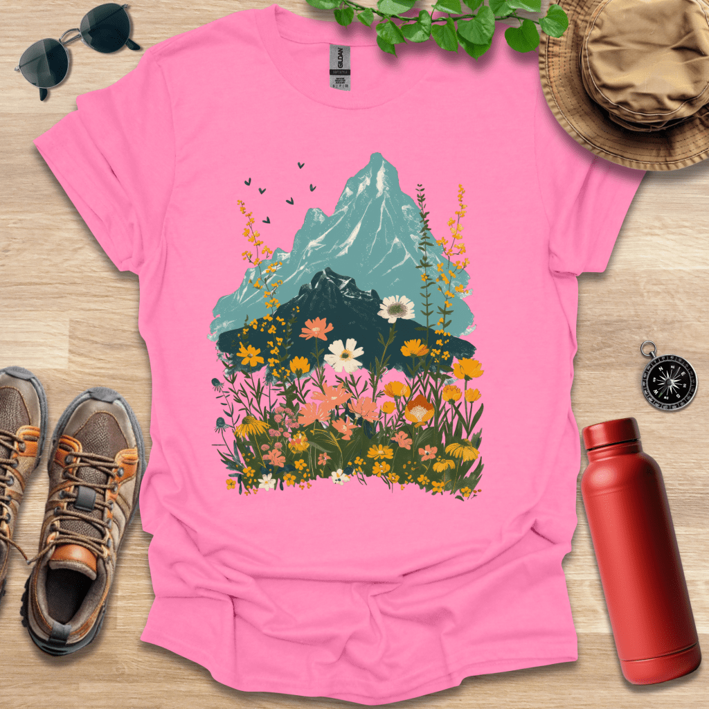 Serene Mountain Flowers T-Shirt