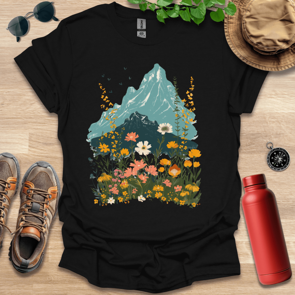 Serene Mountain Flowers T-Shirt