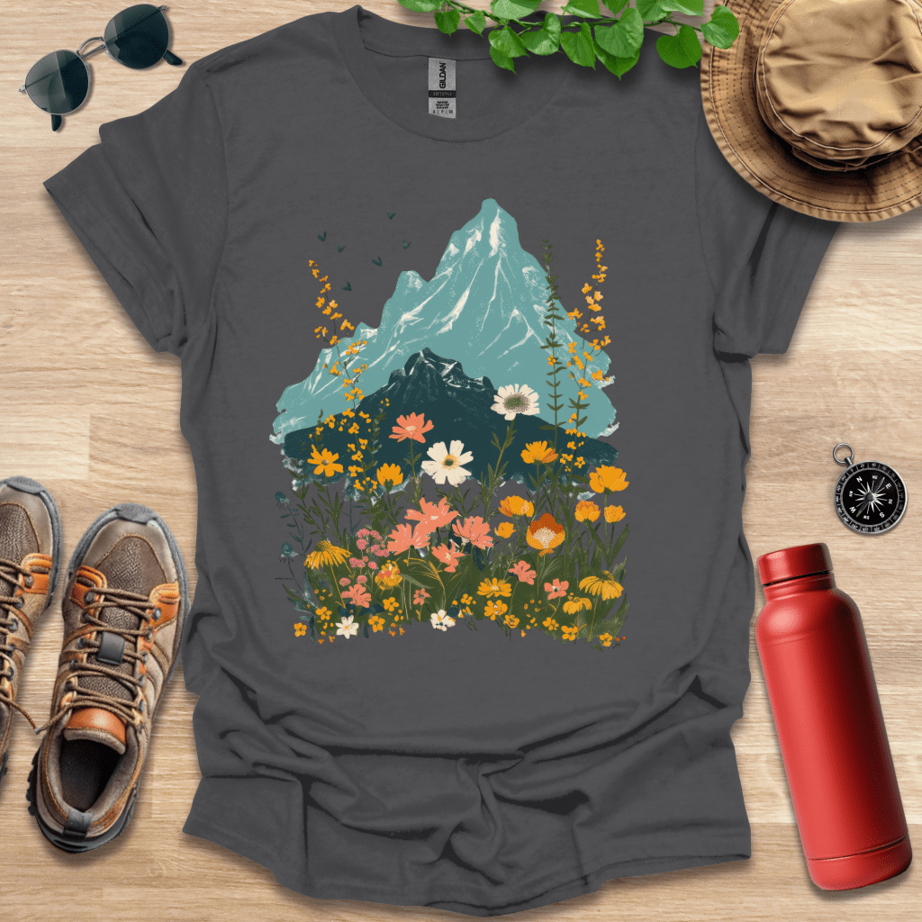 Serene Mountain Flowers T-Shirt