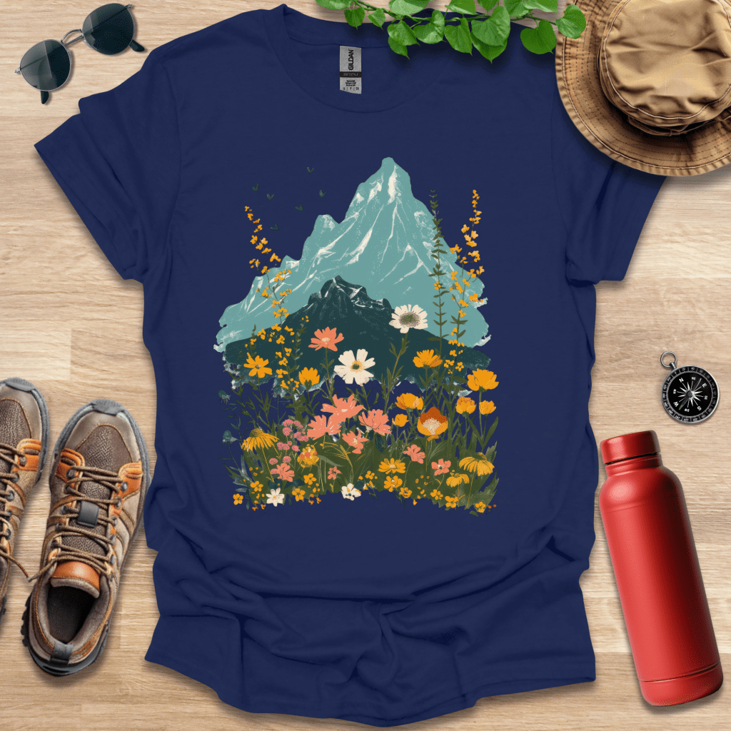 Serene Mountain Flowers T-Shirt