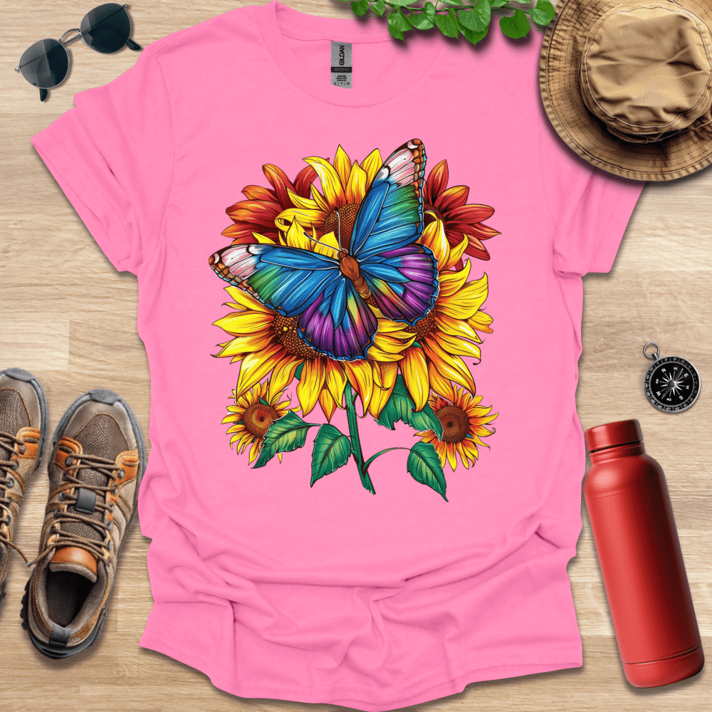 Butterfly Sunflower Delight T-Shirt