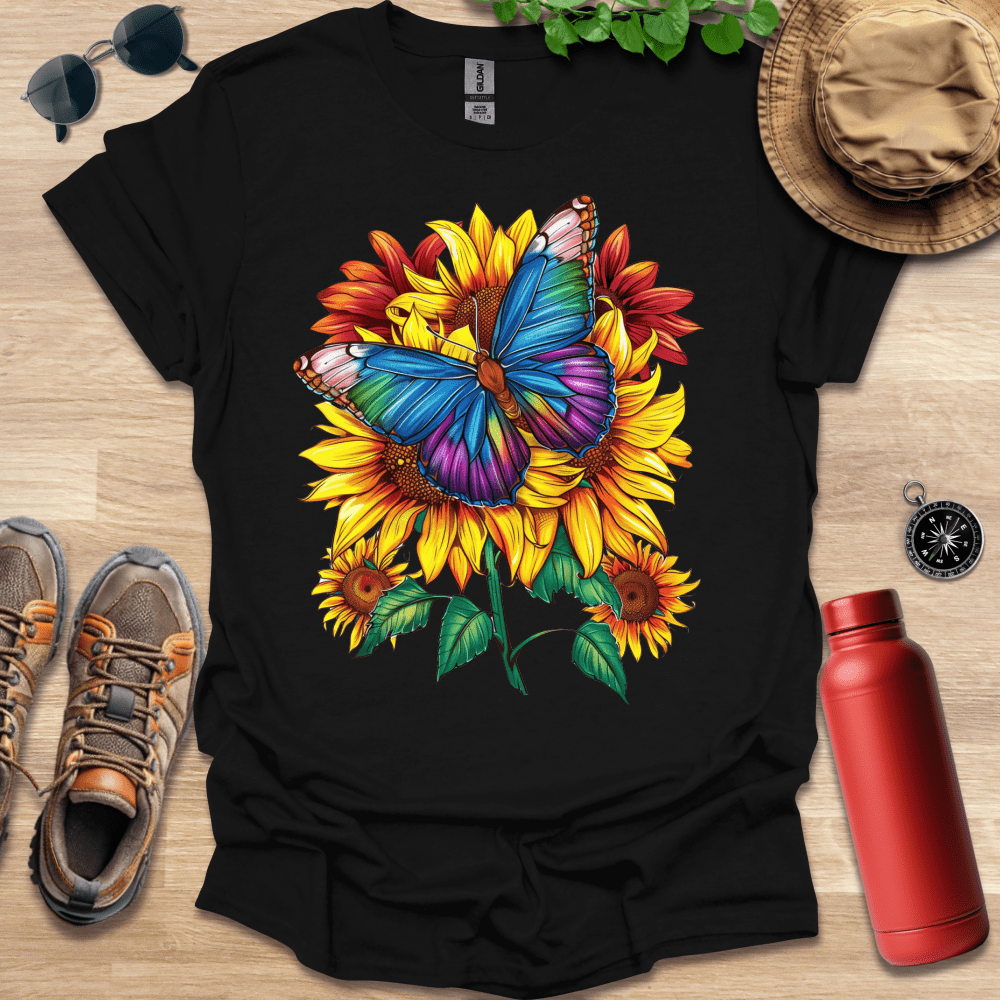 Butterfly Sunflower Delight T-Shirt