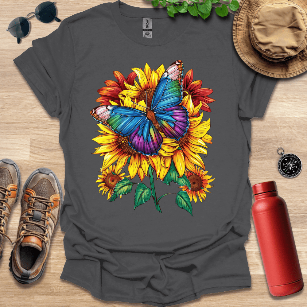 Butterfly Sunflower Delight T-Shirt