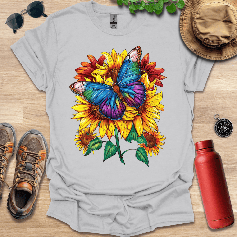 Butterfly Sunflower Delight T-Shirt