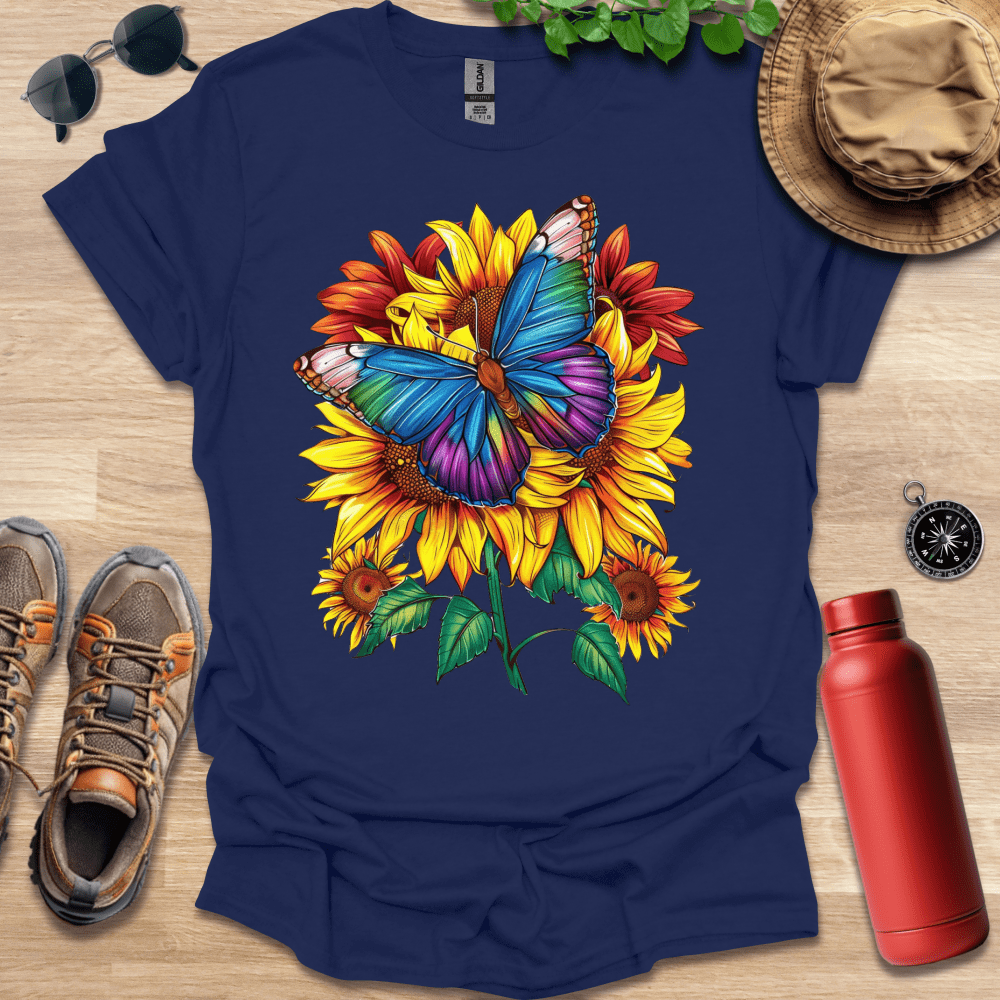 Butterfly Sunflower Delight T-Shirt