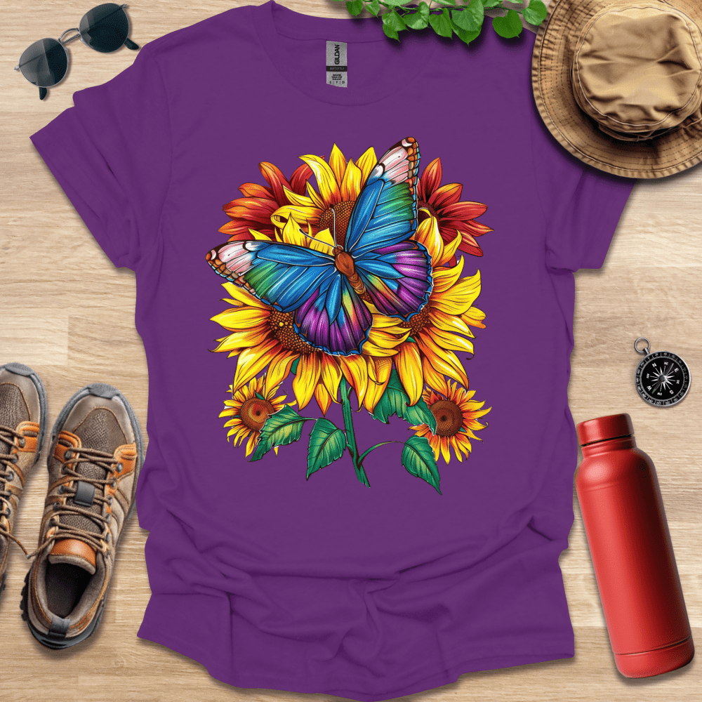 Butterfly Sunflower Delight T-Shirt