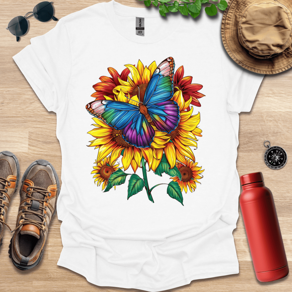 Butterfly Sunflower Delight T-Shirt