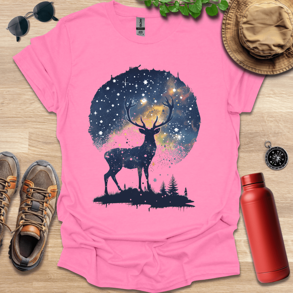 Celestial Nightscape Deer T-Shirt