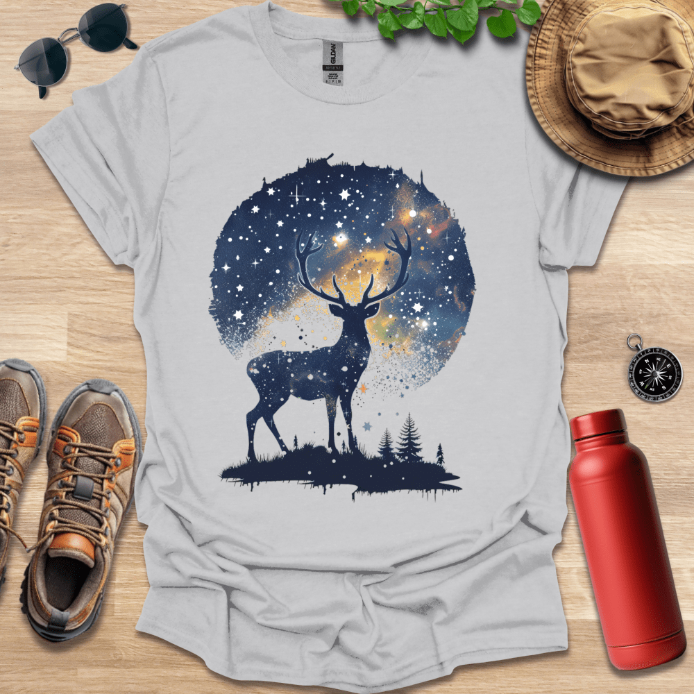 Celestial Nightscape Deer T-Shirt