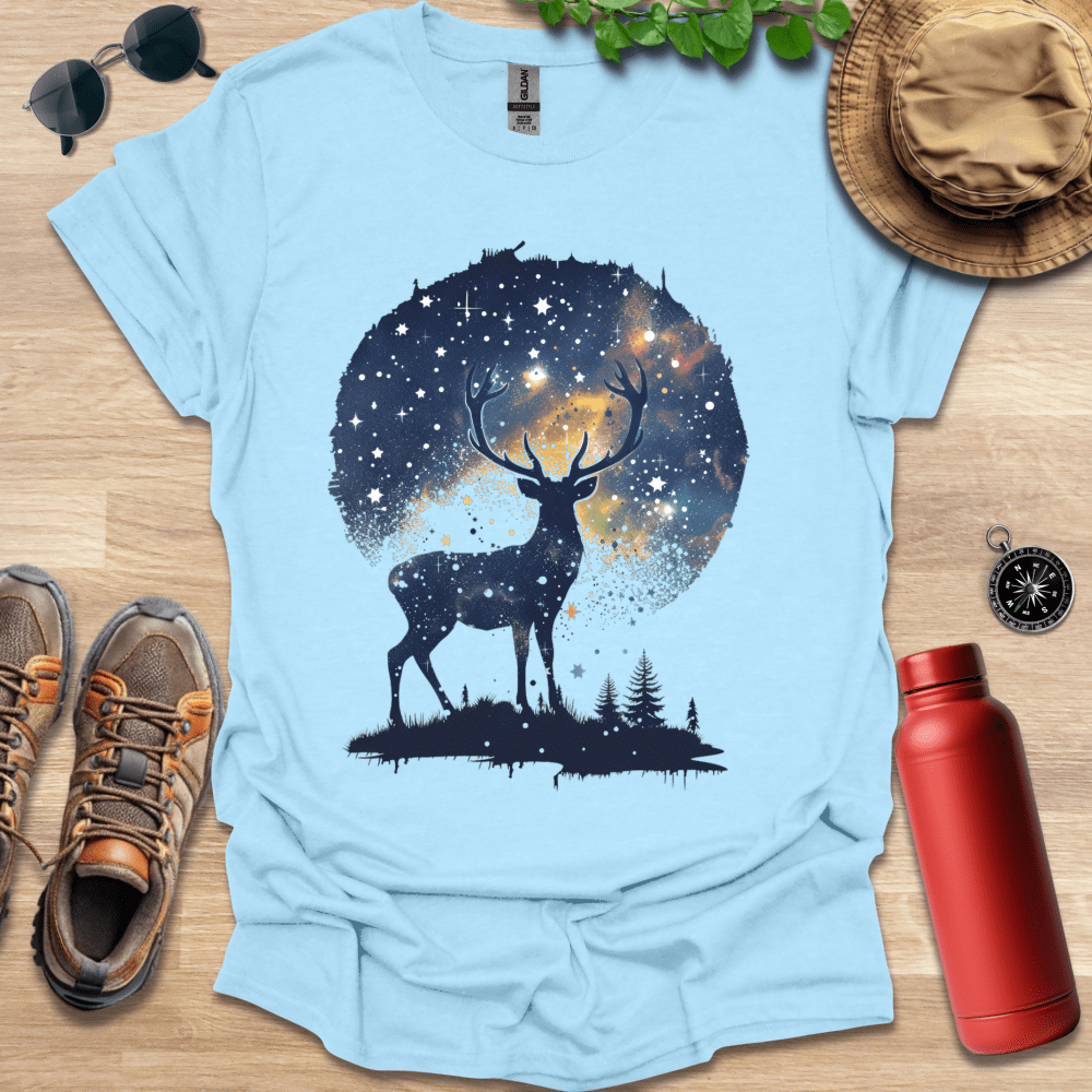 Celestial Nightscape Deer T-Shirt