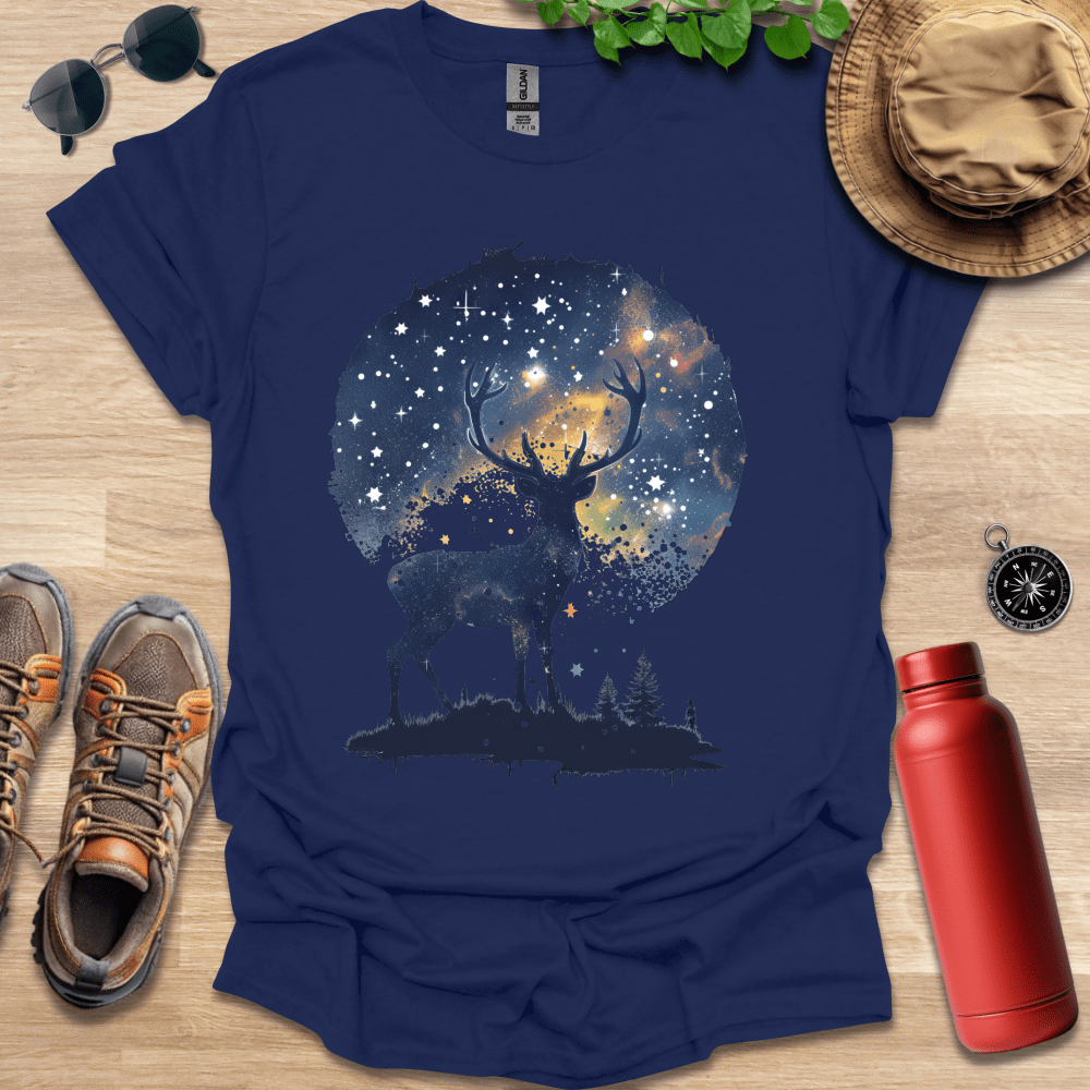 Celestial Nightscape Deer T-Shirt