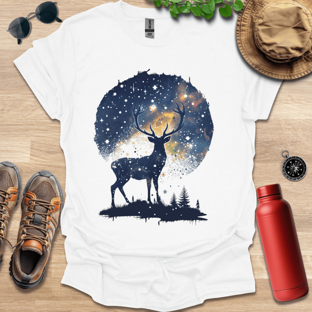 Celestial Nightscape Deer T-Shirt