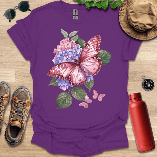 Graceful Pink Butterfly T-Shirt